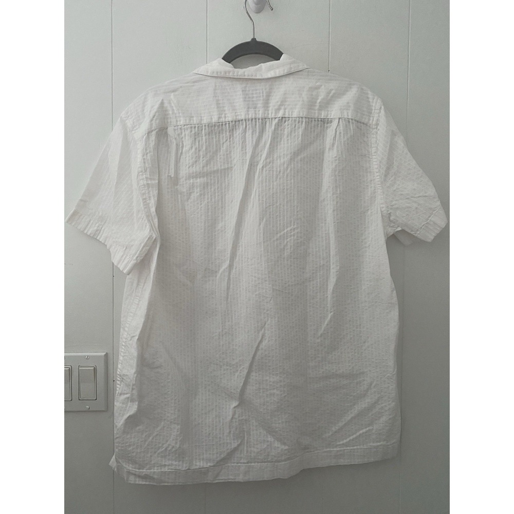 NWT J.Crew Camp Shirt Textured White Cotton Short Sleeve Preppy Men's Size L - Picture 4 of 8